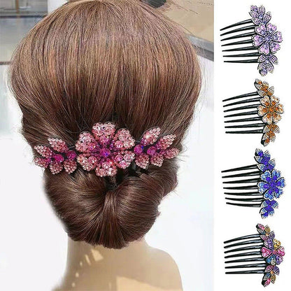 8-Pack Rhinestone Hair Combs - Non-Slip Hair Accessories