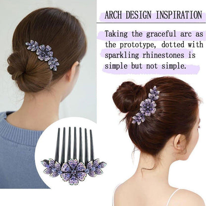 8-Pack Rhinestone Hair Combs - Non-Slip Hair Accessories