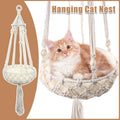 Woven Cat Nest Hammock 30 cm - Macramé Design, Soft Cushion, Easy Install - SuperSaverAU - view 1