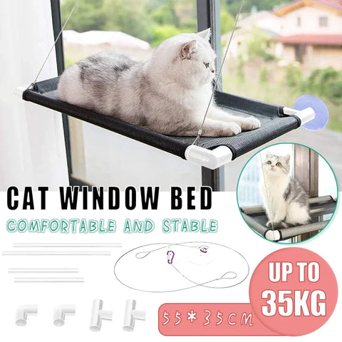 Premium Black Cat Window Hammock with Suction Cups - 55 x 35cm