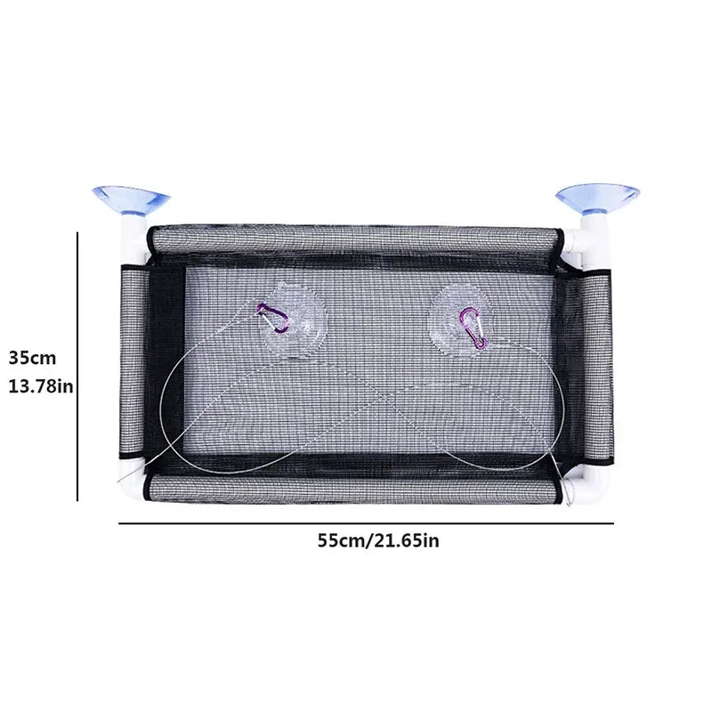 Premium Black Cat Window Hammock with Suction Cups - 55 x 35cm