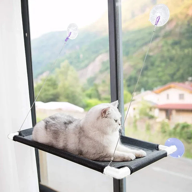 Premium Black Cat Window Hammock with Suction Cups - 55 x 35cm