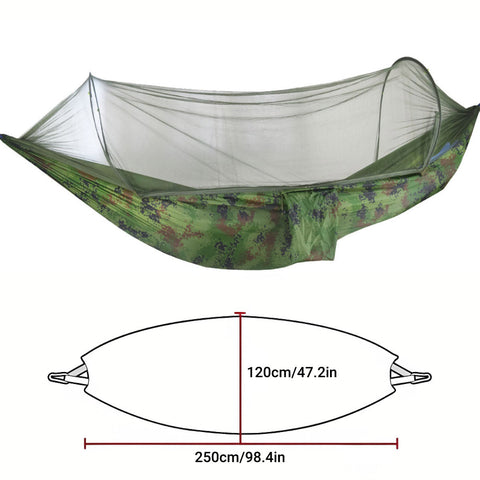 Camping Hammock Tent Set Double Outdoor Hanging Bed With Mosquito Net For Travel - Camouflage - SuperSaverAU - view 2