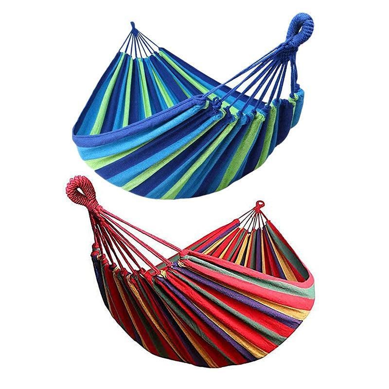 Premium Double Outdoor Cotton Hammock – Red 260 x 150cm