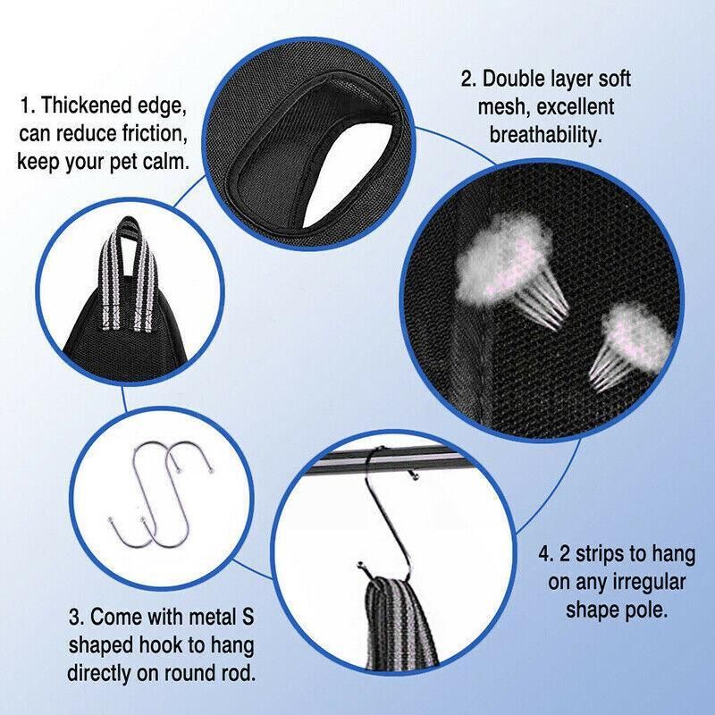 Premium Pet Grooming Hammock Restraint Bag - Black L