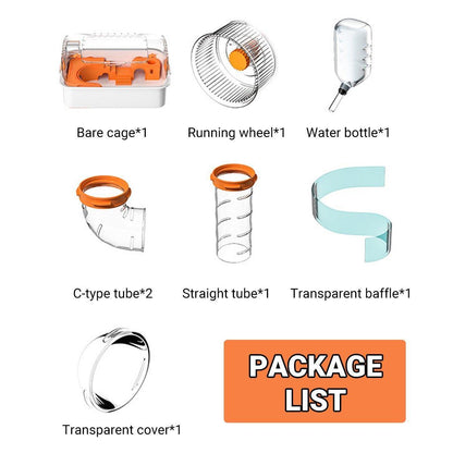 Pipe Hamster Cage Acrylic Tunnel Cage 48cm x 35cm x 25cm, Bite-Proof, Luxury Habitat