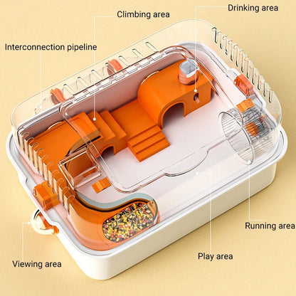 Pipe Hamster Cage Acrylic Tunnel Cage 48cm x 35cm x 25cm, Bite-Proof, Luxury Habitat