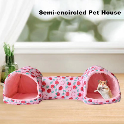 Small Pet Nest House Cotton Tunnel for Hamsters - 54cm, Pink, Cozy & Durable