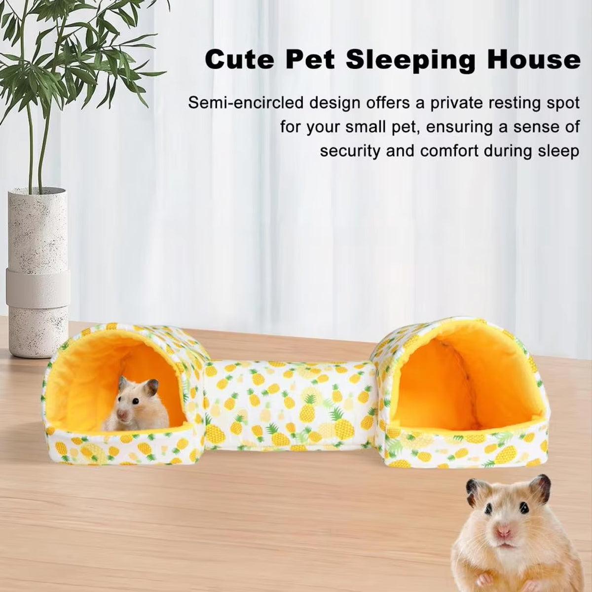 Small Pet Nest House Cotton Tunnel for Hamsters - 54cm, Pink, Cozy & Durable