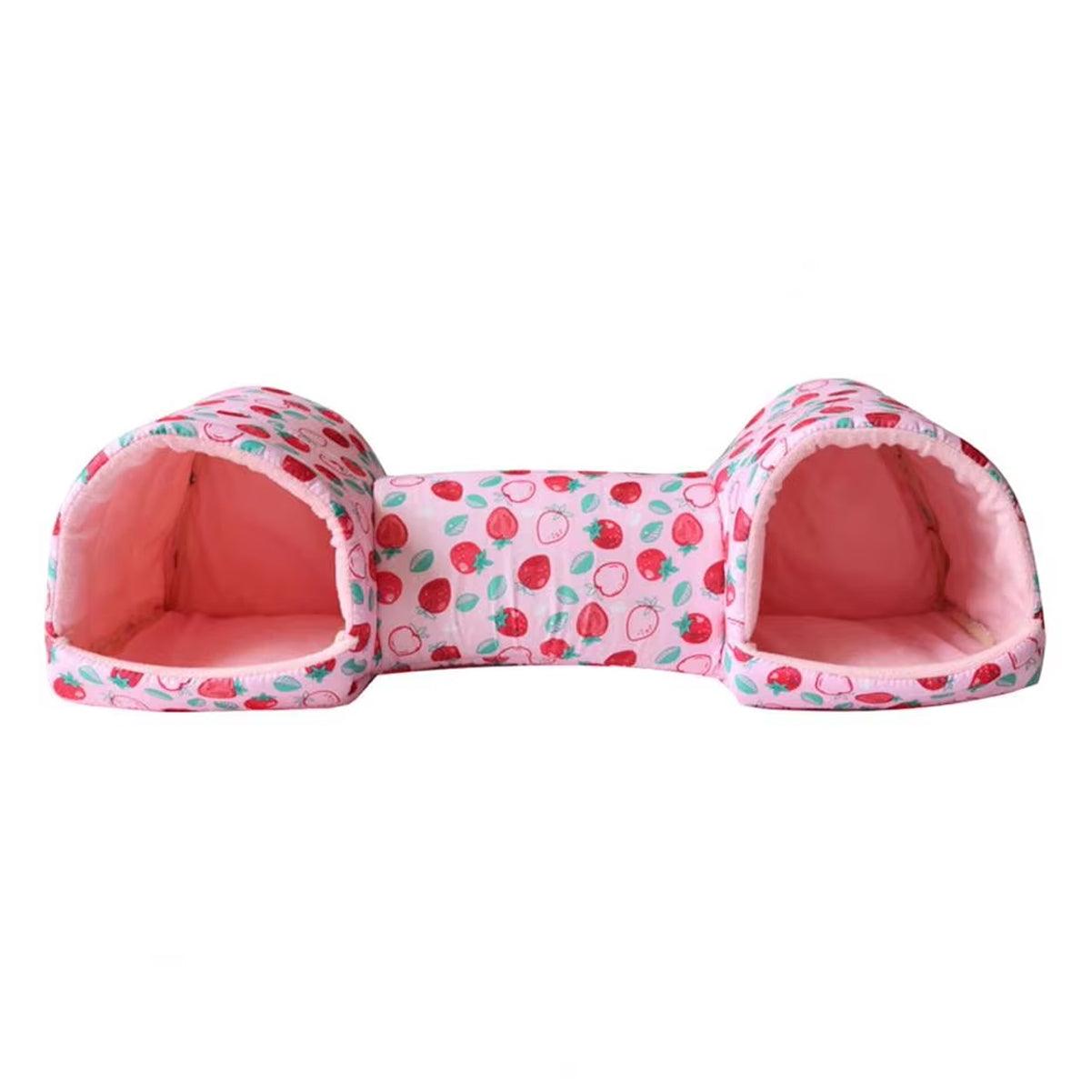 Small Pet Nest House Cotton Tunnel for Hamsters - 54cm, Pink, Cozy & Durable