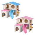 Premium Wooden Hamster Villa with Slide & Climbing Ladder - Blue