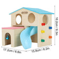 Premium Wooden Hamster Villa with Slide & Climbing Ladder - Pink