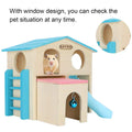 Premium Wooden Hamster Villa with Slide & Climbing Ladder - Pink