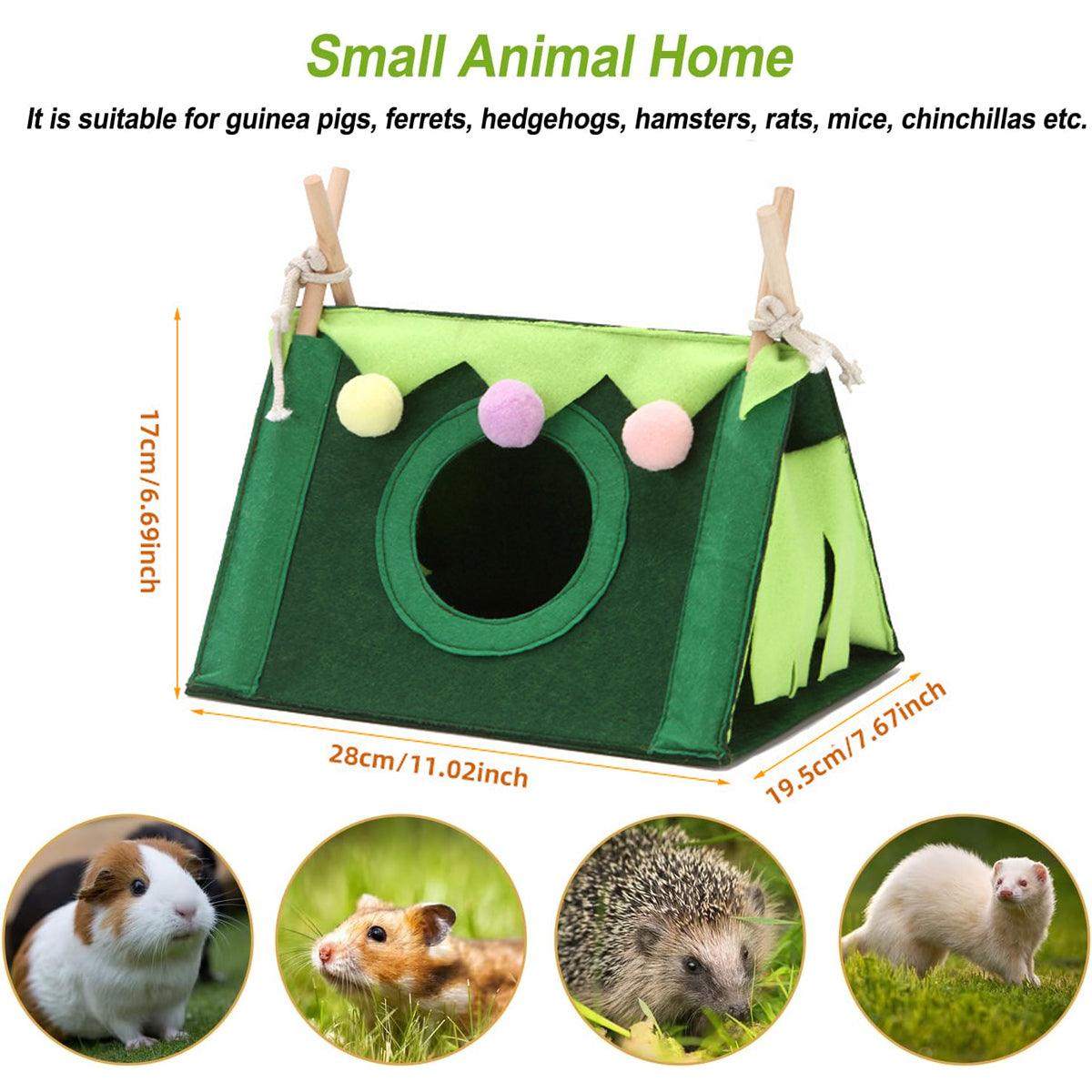 Premium Blue Foldable Felt Hamster Tent Small Pet Hideaway
