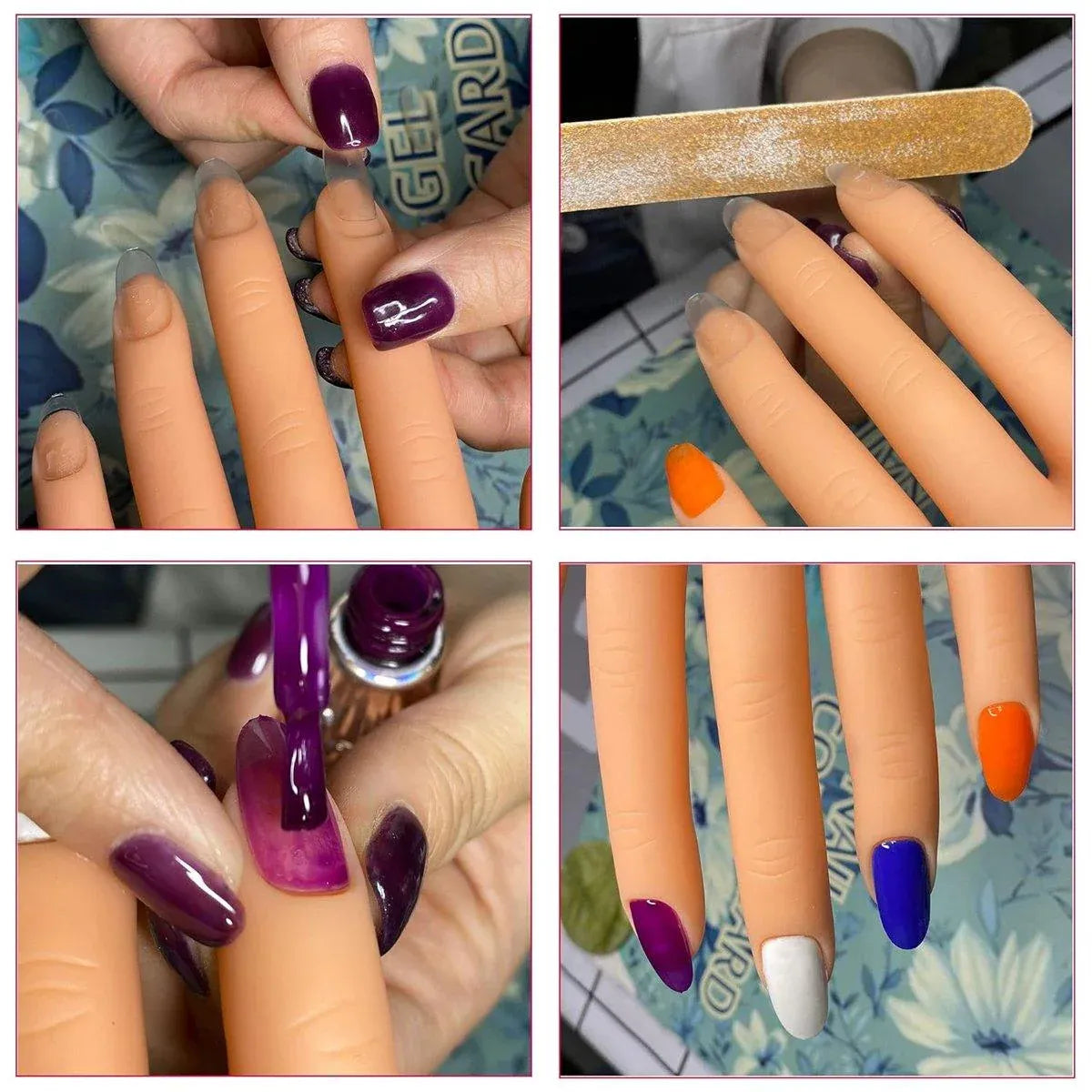 Premium Manicure Practice Hand with Flexible Fingers and Desktop Holder for Nail Training