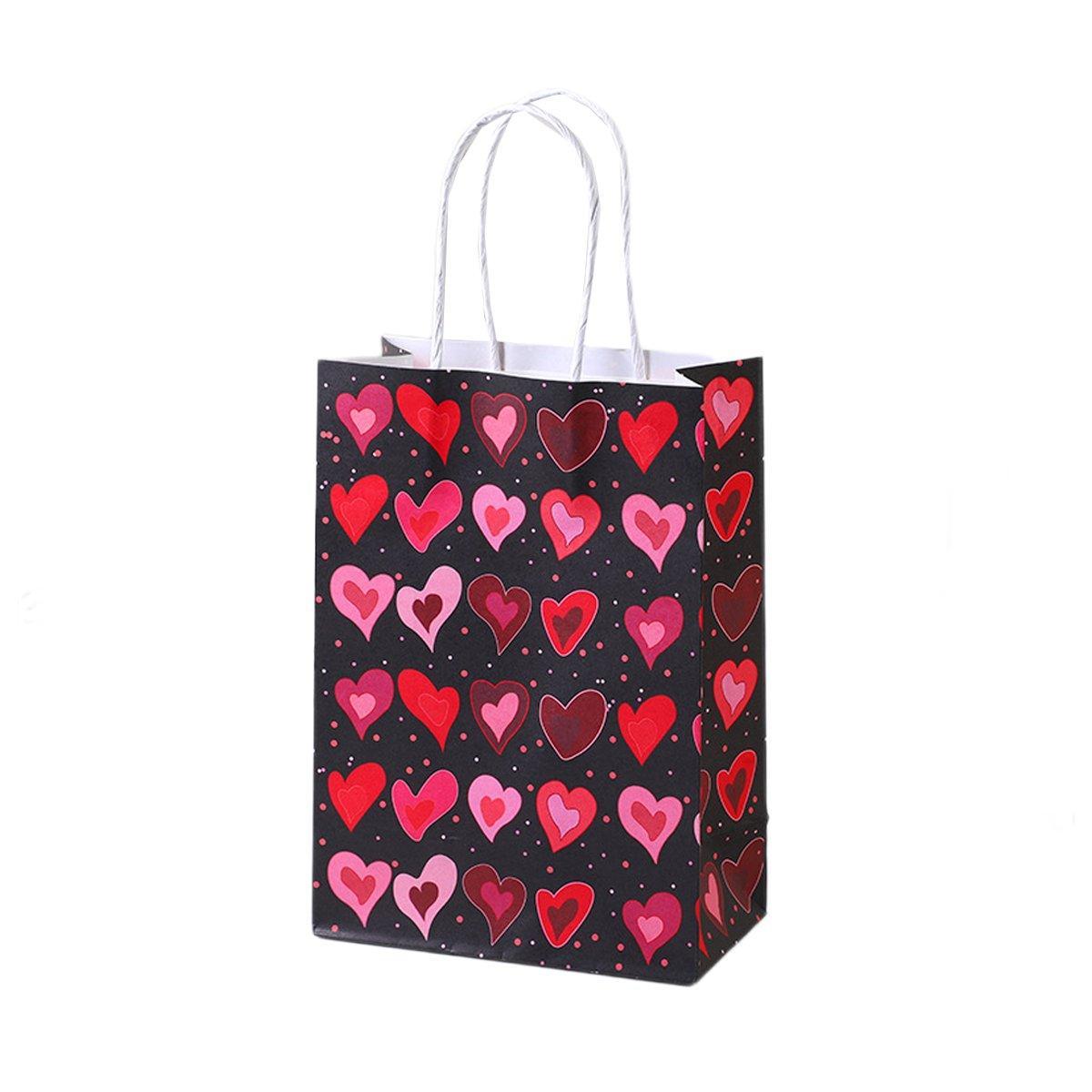 30x Valentines Day Love-Themed Tote Bag Elegant Kraft Paper Handbag Lightweight - Y166