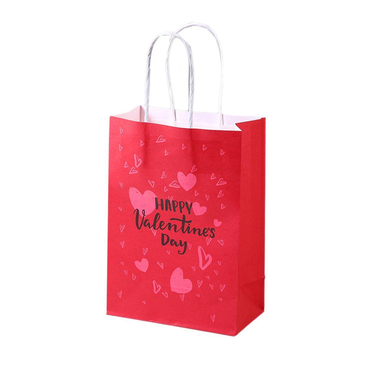 30x Valentines Day Love-Themed Tote Bag Elegant Kraft Paper Handbag Lightweight - Y166