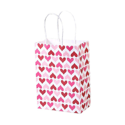 30x Valentines Day Love-Themed Tote Bag Elegant Kraft Paper Handbag Lightweight - Y168