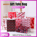 30x Valentines Day Love-Themed Tote Bag Elegant Kraft Paper Handbag Lightweight - Y169 - SuperSaverAU - view 1