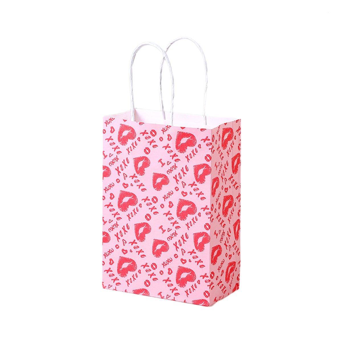 30x Valentines Day Love-Themed Tote Bag Elegant Kraft Paper Handbag Lightweight - Y173 - SuperSaverAU - view 5