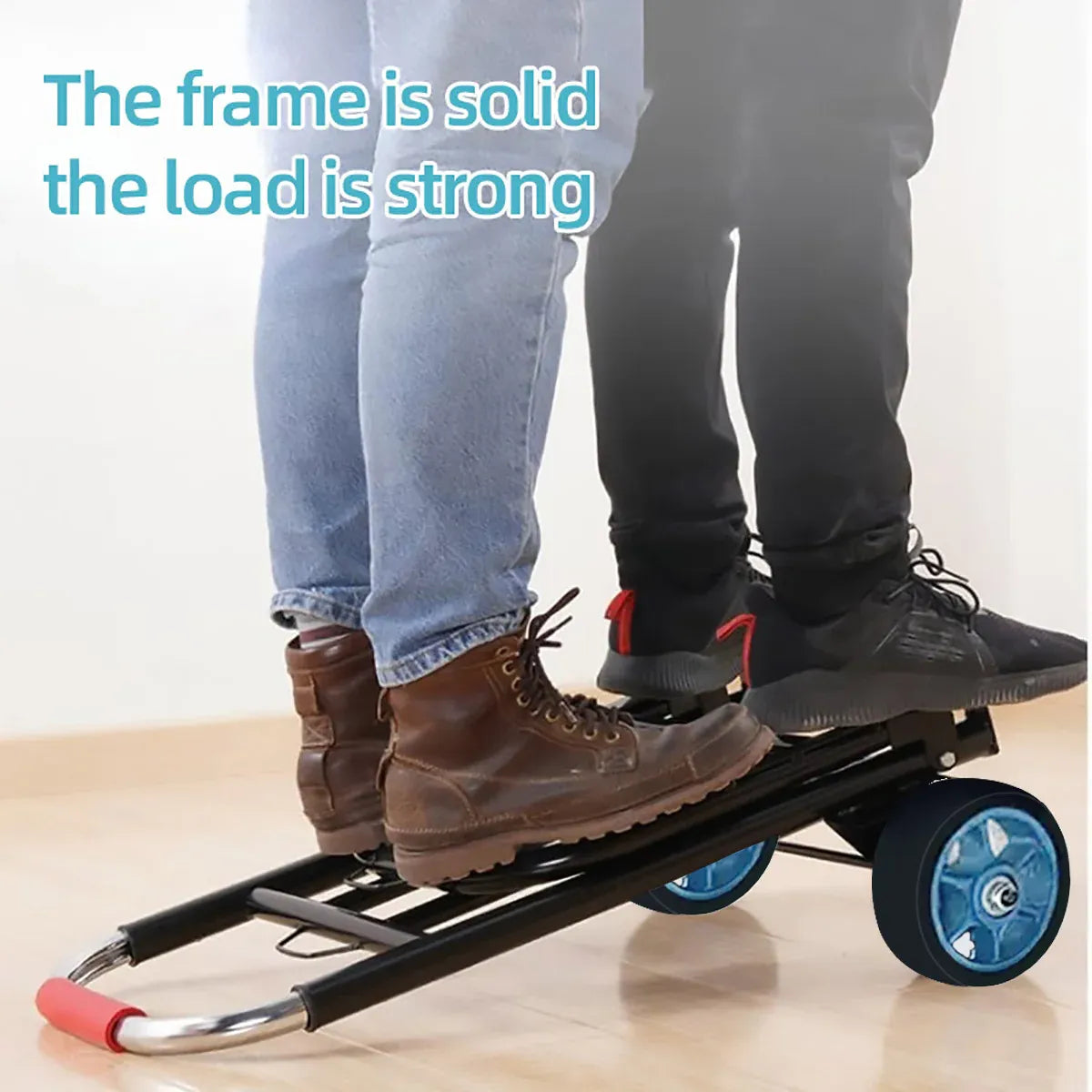 Premium Folding Flat Ground Hand Trolley with Solid Rubber Wheels - 55kg