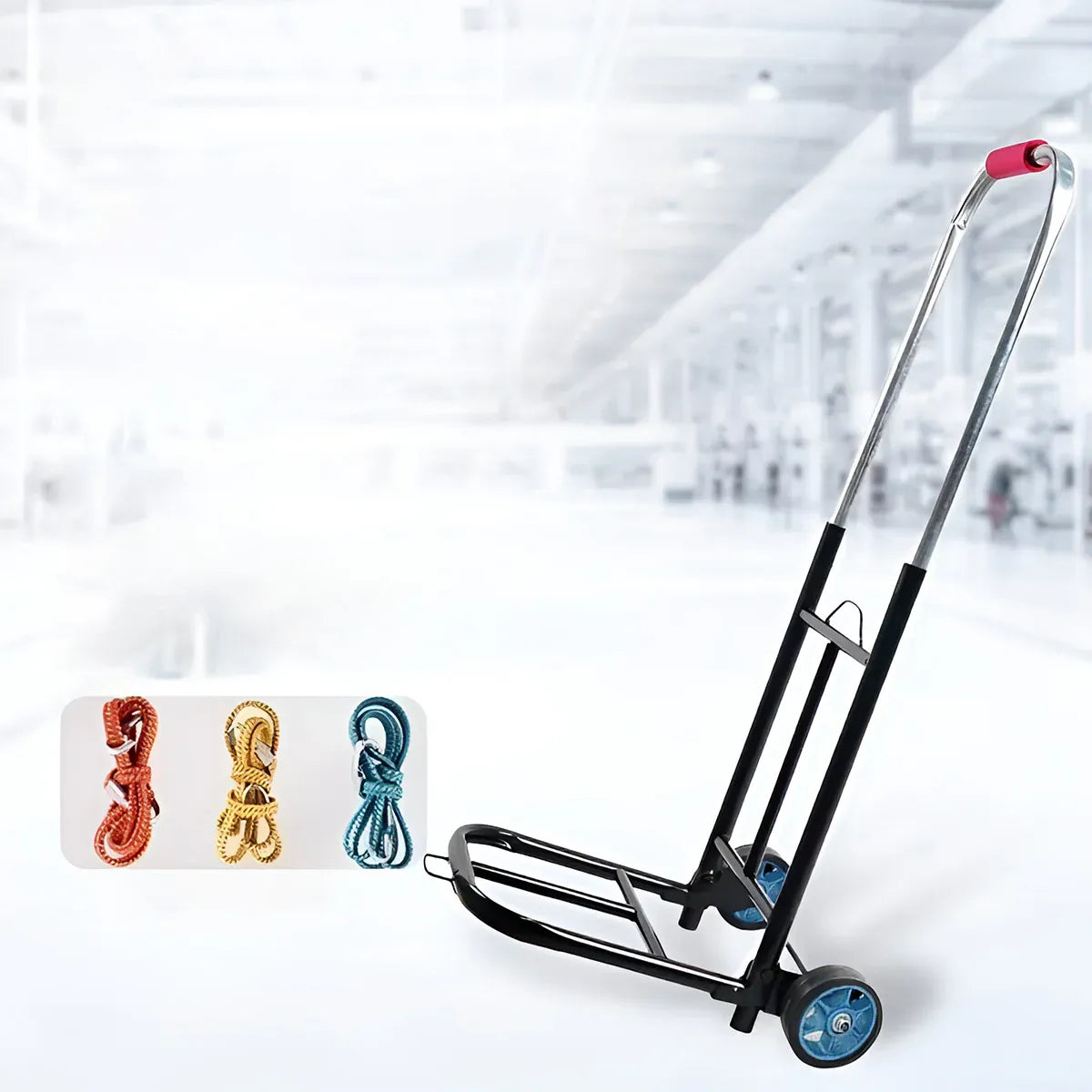 Premium Folding Flat Ground Hand Trolley with Solid Rubber Wheels - 55kg
