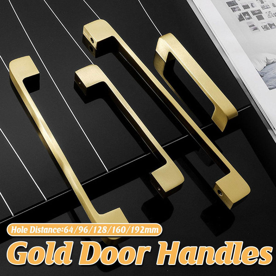 Gold Copper Door Handle - Modern Simple Wardrobe Cabinet Drawer Pull - 192mm - SuperSaverAU - view 1