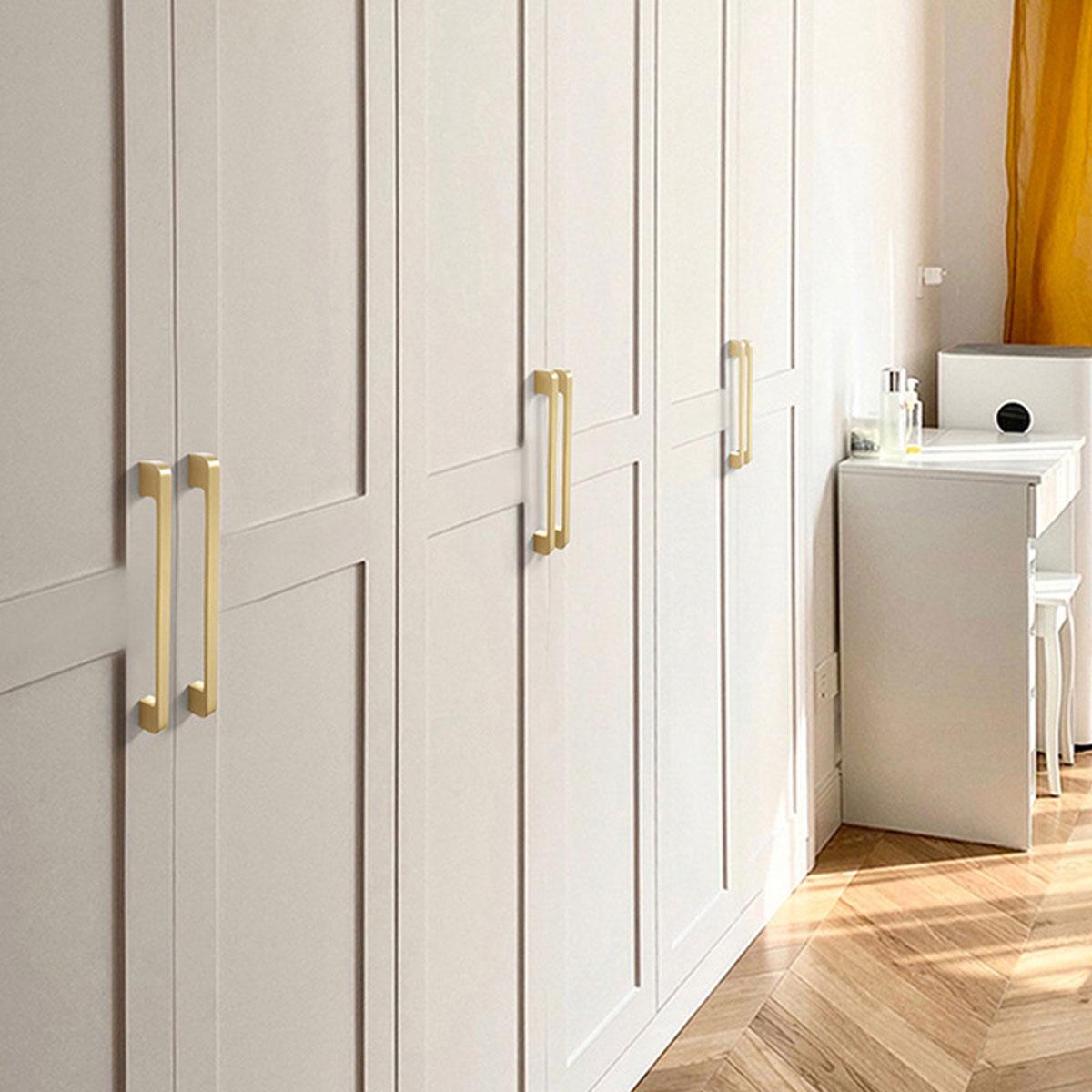 Gold Copper Door Handle - Modern Simple Wardrobe Cabinet Drawer Pull - 192mm - SuperSaverAU - view 4
