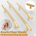 Premium Gold Knurled Copper Cabinet Handle – 128mm
