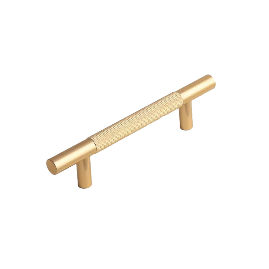 Premium Gold Knurled Copper Cabinet Handle – 128mm