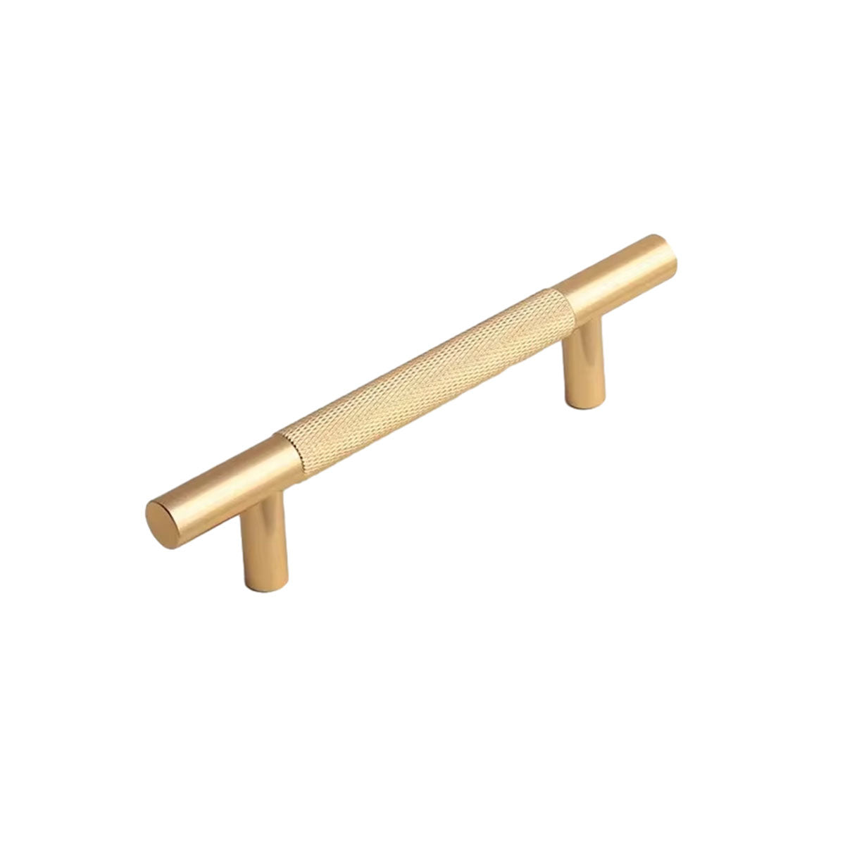Light Luxury Cabinet Handle Full Copper Gold Straight Knurled Drawer Door Pull - 96mm
