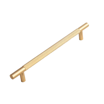 Light Luxury Cabinet Handle Full Copper Gold Straight Knurled Drawer Door Pull - 96mm