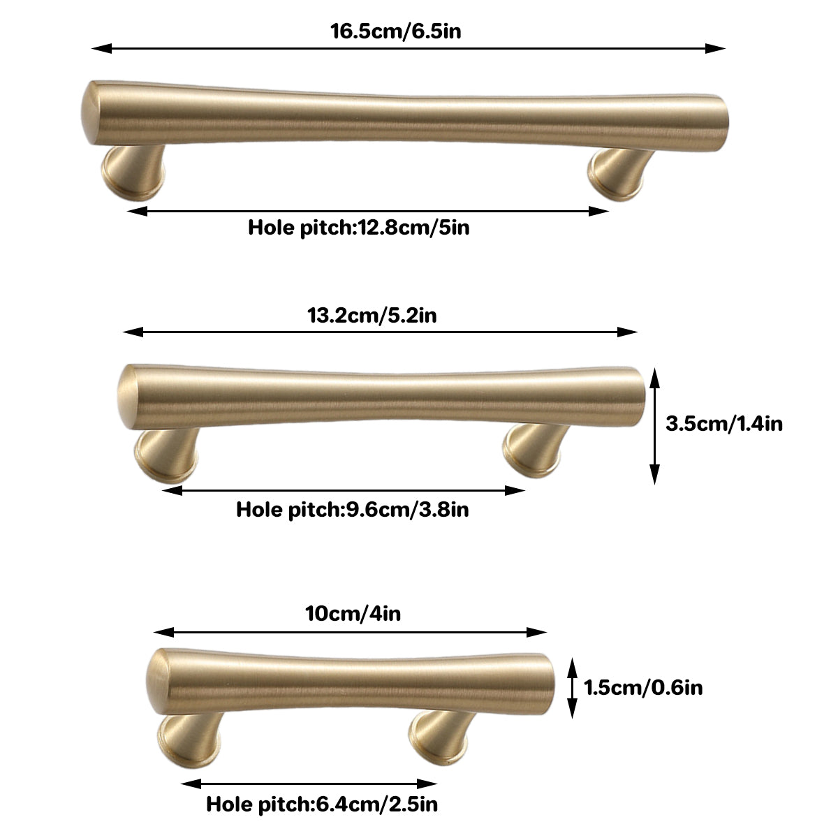 Modern Cabinet Door Handle Set - 13.2cm, Brushed Gold, Moisture & Corrosion Resistant - SuperSaverAU - view 3