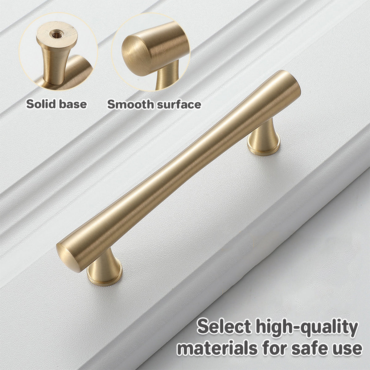 Modern Cabinet Door Handle Set - 13.2cm, Brushed Gold, Moisture & Corrosion Resistant - SuperSaverAU - view 4