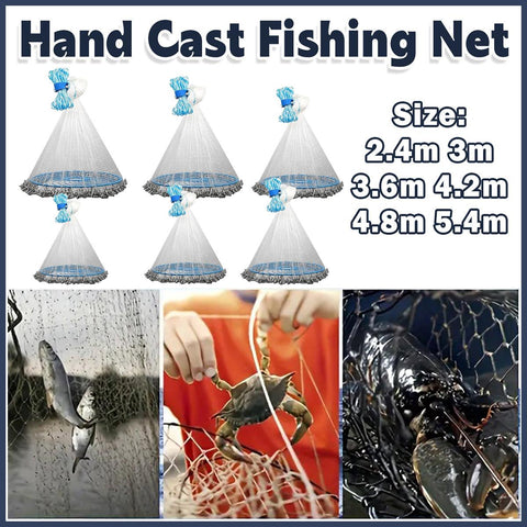 Frisbee Hand Casting Fishing Net Easy Throw Bait Net Swinging Tackle Gear - 240cm - SuperSaverAU - view 1
