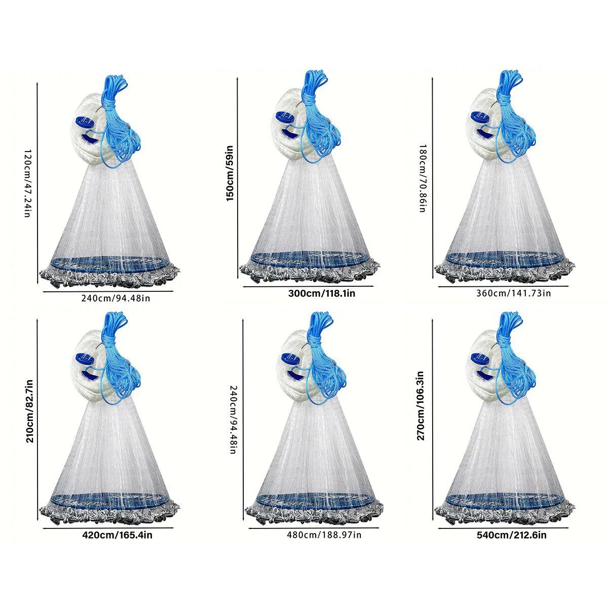 Frisbee Hand Casting Fishing Net Easy Throw Bait Net Swinging Tackle Gear - 360cm