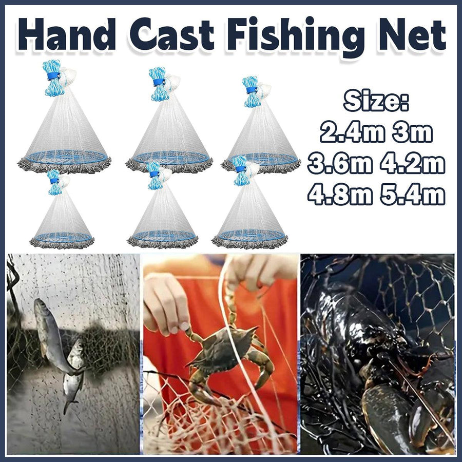 Frisbee Hand Casting Fishing Net Easy Throw Bait Net Swinging Tackle Gear - 480cm - SuperSaverAU - view 1