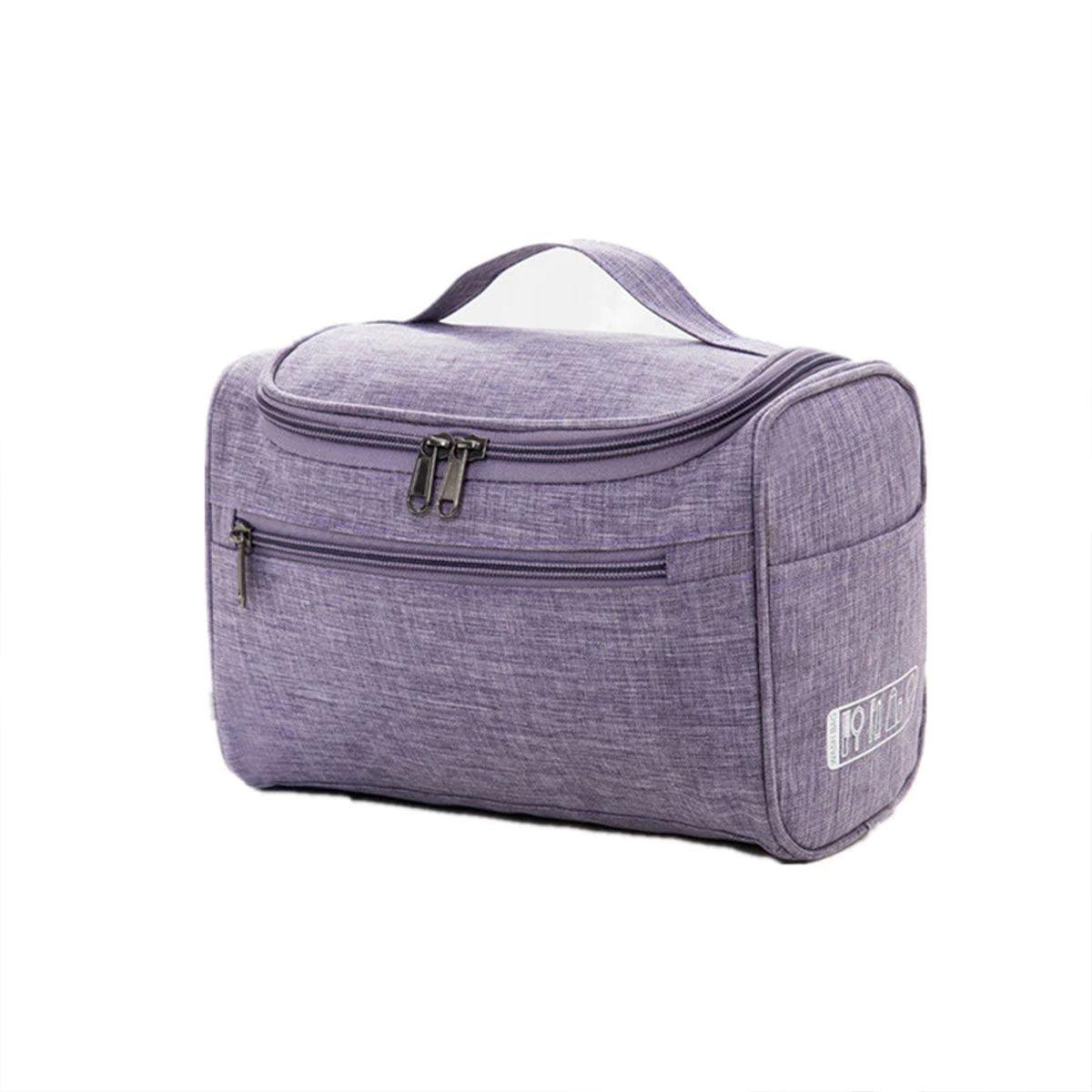 Premium Women's Grey Large Travel Makeup Case Toiletry Organiser 24.5x17.5x13cm