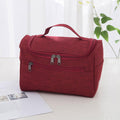 Premium Women's Rose Red Large Travel Makeup Case Toiletry Organiser 24.5x17.5x13cm