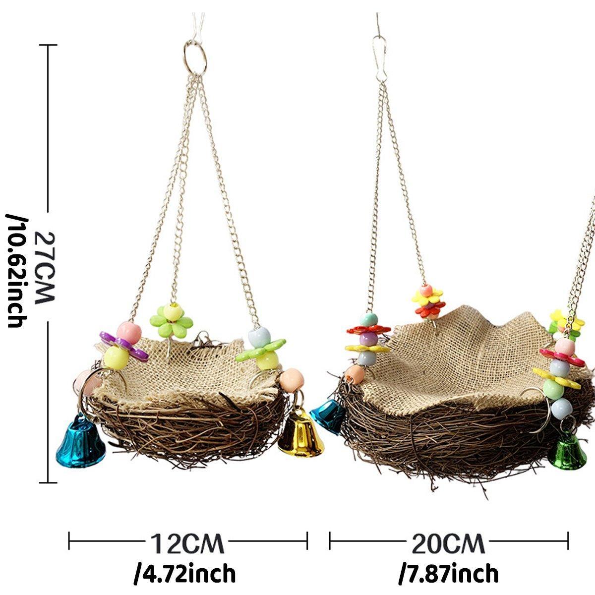 Parrot Rattan Nest Swing Stand - Chew Toy for Small Medium Pets - L-20cm - SuperSaverAU - view 3