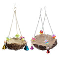 Premium Rattan Parrot Swing Nest with Bells, Chains & Hooks - S 12cm