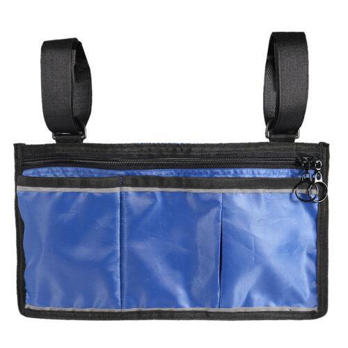 Premium Black Waterproof Wheelchair and Walker Side Organiser Bag with Reflective Strip