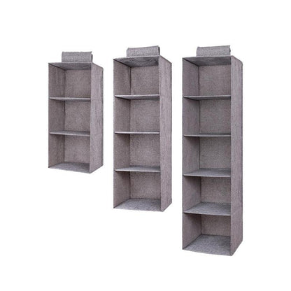 3/4/5 Tier Hanging Closet Organizer Fabric Storage Shelves for Wardrobe and Shoes - 4 Tier