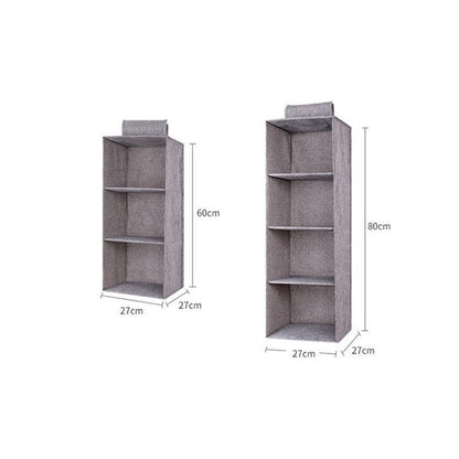 3/4/5 Tier Hanging Closet Organizer Fabric Storage Shelves for Wardrobe and Shoes - 4 Tier