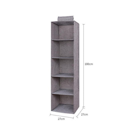 3/4/5 Tier Hanging Closet Organizer Fabric Storage Shelves for Wardrobe and Shoes - 4 Tier
