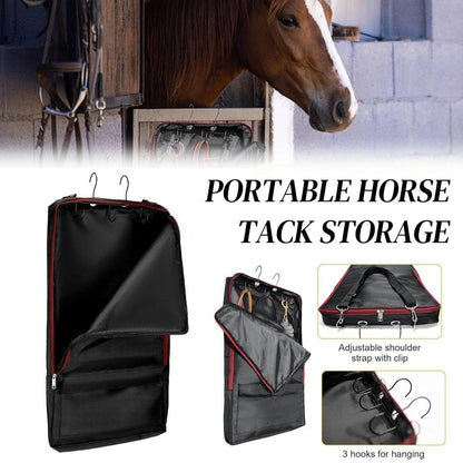 Portable Horse Tack Storage Bag - 26" x 15" - Durable, Adjustable Strap, 3 Hooks