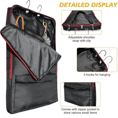 Portable Horse Tack Storage Bag - 26" x 15" - Durable, Adjustable Strap, 3 Hooks