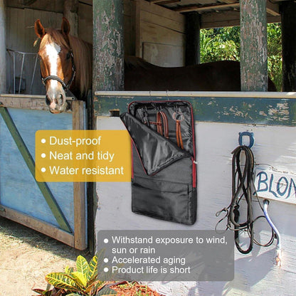 Portable Horse Tack Storage Bag - 26" x 15" - Durable, Adjustable Strap, 3 Hooks