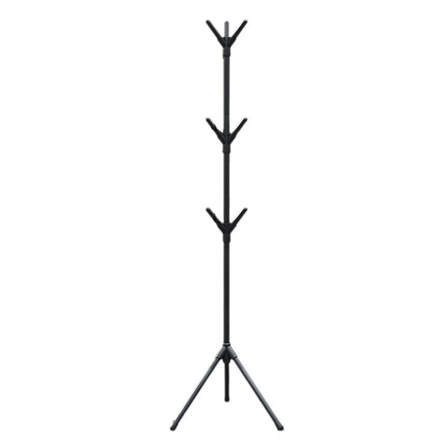 Premium 6-Hook Iron Coat Stand – Black 170cm with Triangular Base