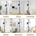 Premium 6-Hook Iron Coat Stand – Black 170cm with Triangular Base